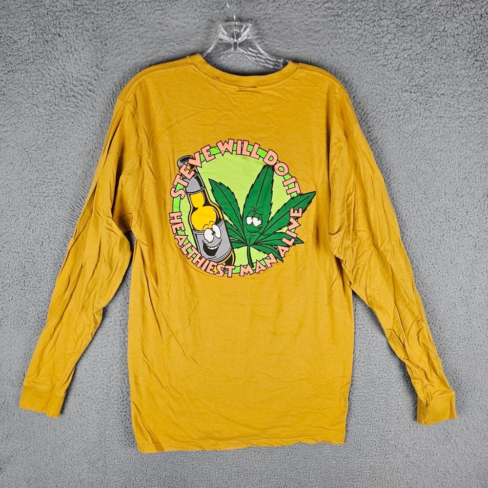 Nelk Boys Tee Shirt Mens‎ Large Yellow Steve Will Do It Long Sleeve